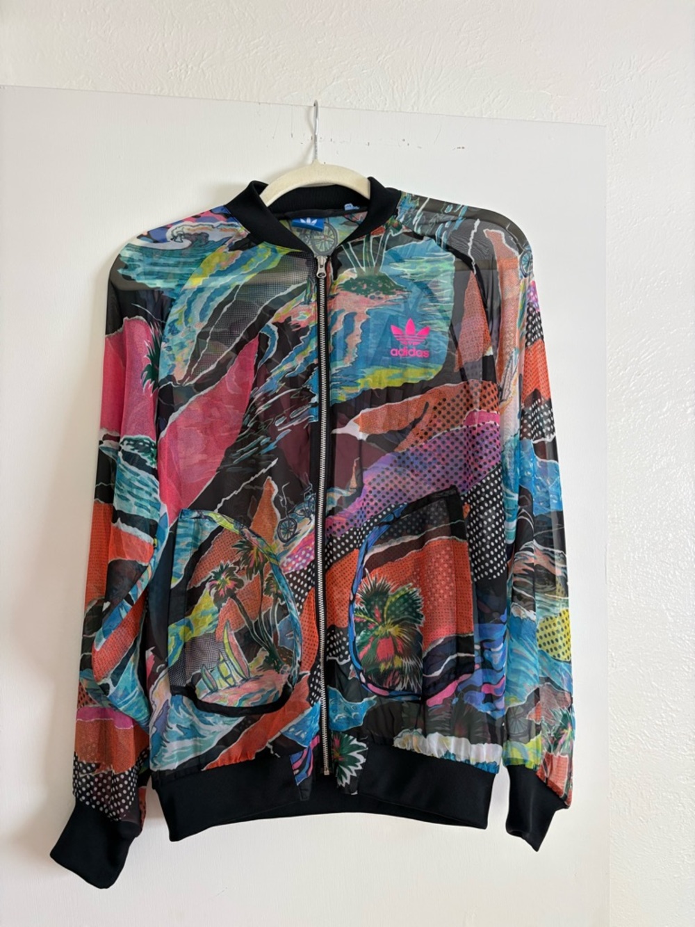 Adidas Originals x The Farm Venice Beach Tropical mesh sheer track jacket